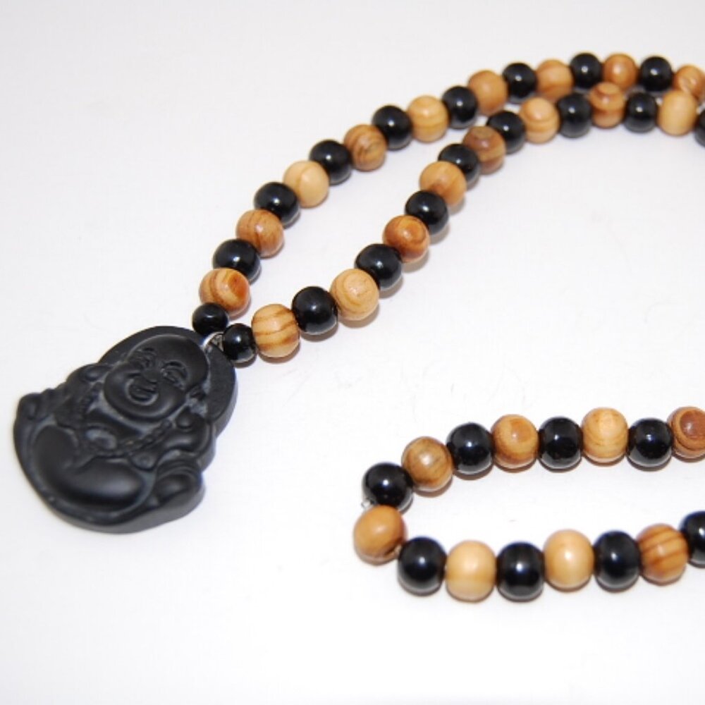 Buddha Necklace,Onyx Stone Buddha Necklace,Happy Buddha Necklace,Peace,Love